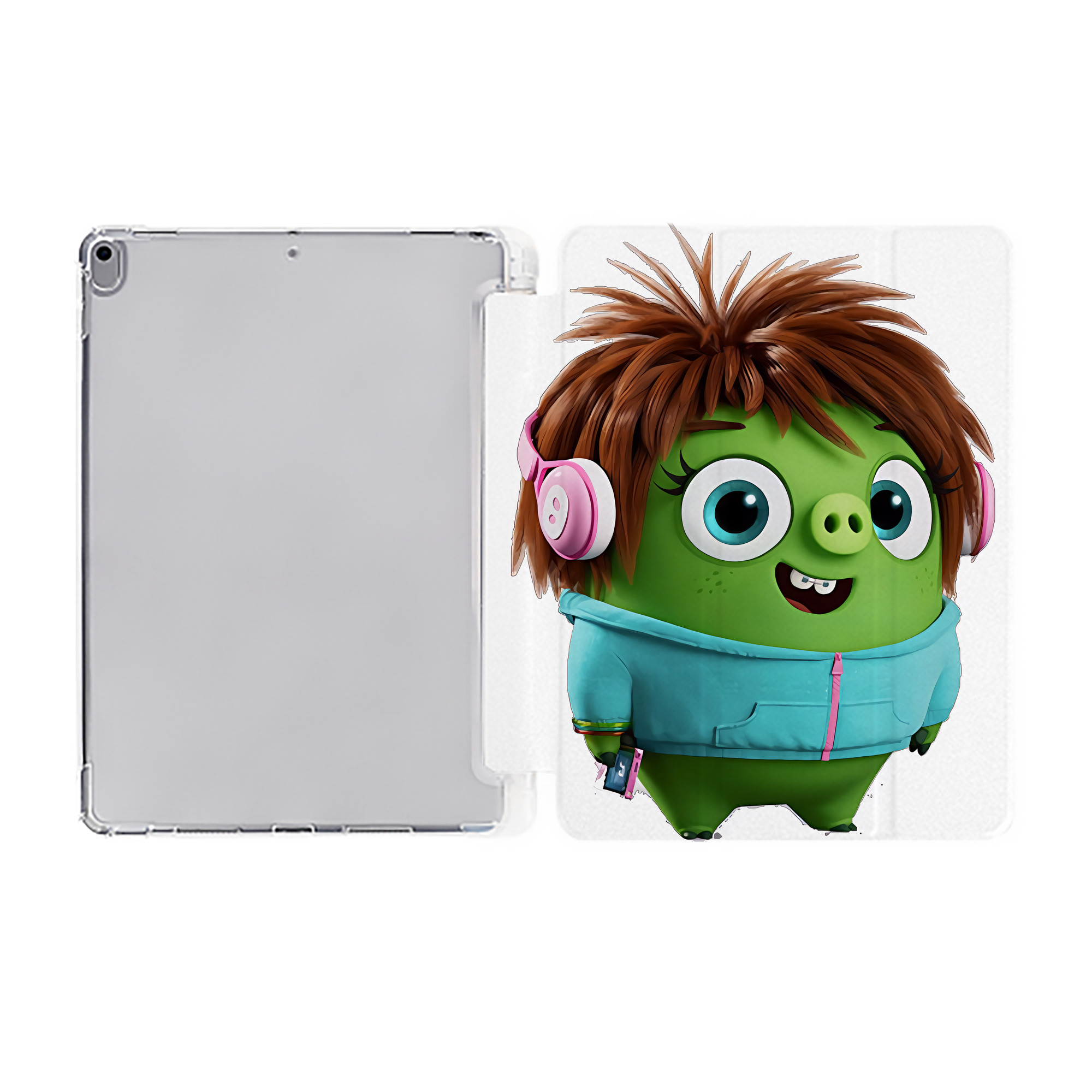（画像用） Angry Birds アングリーバード IPad ケース ペン収納付き 三つ折りスタンド PUレザー×シリコン 対応機種9.5/10.5/10.9インチ